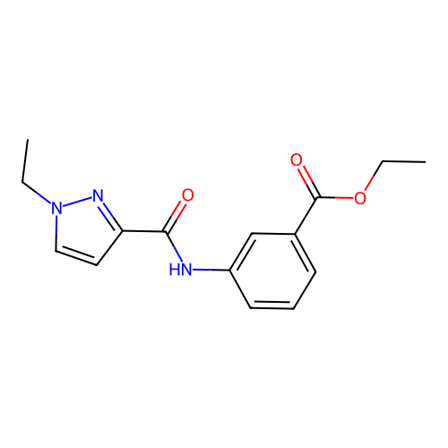 ethyl 3-{[(1-ethyl-1H-pyrazol-3-yl)carbonyl]amino}benzoate structure