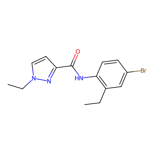 N-(4-bromo-2-ethylphenyl)-1-ethylpyrazole-3-carboxamide structure