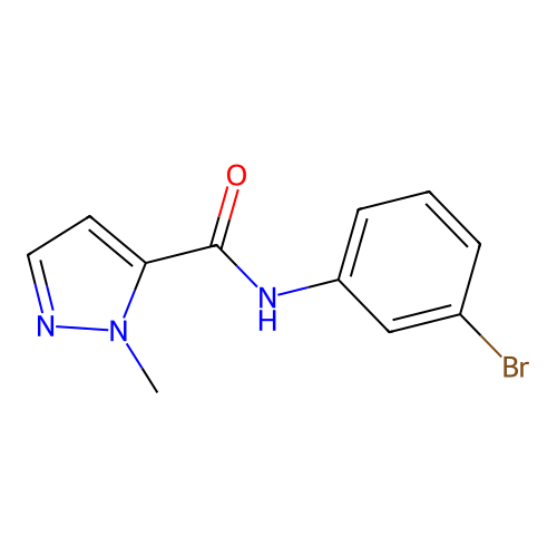 N-(3-bromophenyl)-1-methyl-1H-pyrazole-5-carboxamide structure