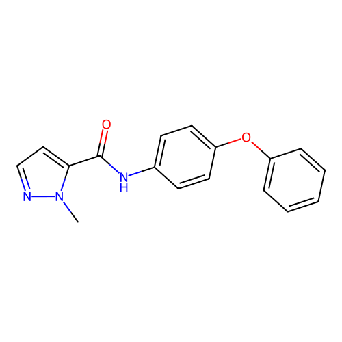 2-methyl-N-(4-phenoxyphenyl)pyrazole-3-carboxamide structure