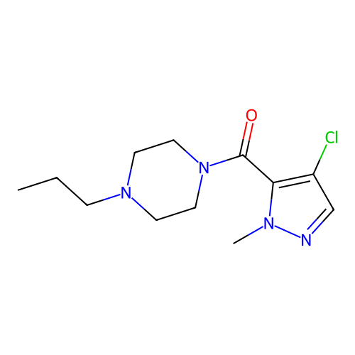 (4-Chloro-2-methylpyrazol-3-yl)-(4-propylpiperazin-1-yl)methanone structure