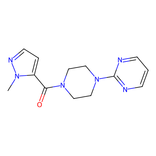 (2-Methylpyrazol-3-yl)-(4-pyrimidin-2-ylpiperazin-1-yl)methanone structure