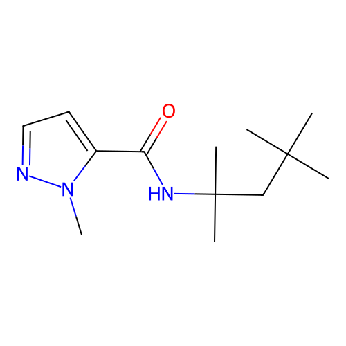 2-methyl-N-(2,4,4-trimethylpentan-2-yl)pyrazole-3-carboxamide structure