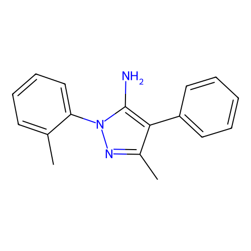 3-methyl-1-(2-methylphenyl)-4-phenyl-1H-pyrazol-5-amine structure