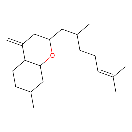 2-(2,6-dimethylhept-5-en-1-yl)-7-methyl-4-methyleneoctahydro-2H-chromene structure