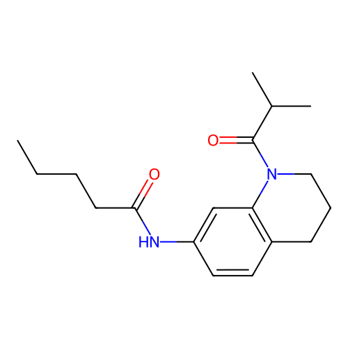 N-(1-isobutyryl-1,2,3,4-tetrahydroquinolin-7-yl)pentanamide structure