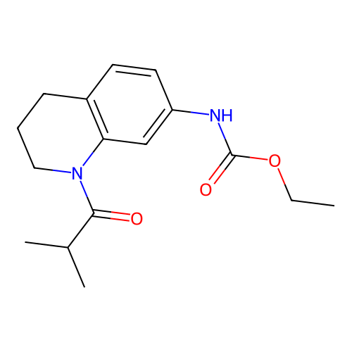 Ethyl (1-isobutyryl-1,2,3,4-tetrahydroquinolin-7-yl)carbamate structure