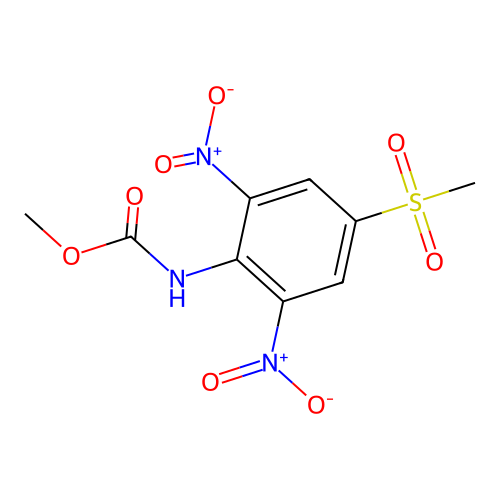 Methyl 4-(methylsulfonyl)-2,6-dinitrophenylcarbamate structure