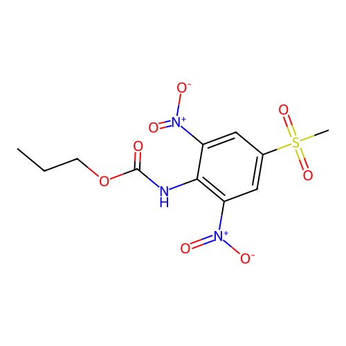 Propyl 4-(methylsulfonyl)-2,6-dinitrophenylcarbamate structure
