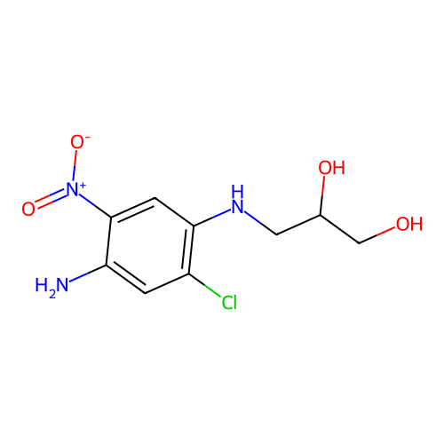1,2-Propanediol, 3-((4-amino-2-chloro-5-nitrophenyl)amino)- structure