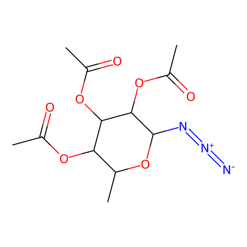 b-L-Galactopyranosyl azide, 6-deoxy-, 2,3,4-triacetate structure