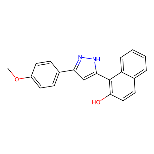 1-(5-(4-methoxyphenyl)-1H-pyrazol-3-yl)naphthalen-2-ol structure