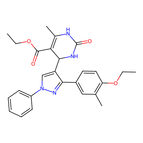 ethyl 4-[3-(4-ethoxy-3-methylphenyl)-1-phenyl-1H-pyrazol-4-yl]-6-methyl-2-oxo-1,2,3,4-tetrahydropyrimidine-5-carboxylate structure