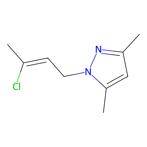(Z)-1-(3-chlorobut-2-en-1-yl)-3,5-dimethyl-1H-pyrazole structure