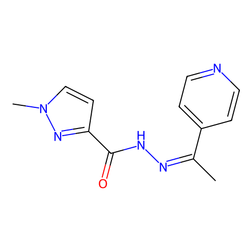 1-methyl-N-[(Z)-1-pyridin-4-ylethylideneamino]pyrazole-3-carboxamide structure