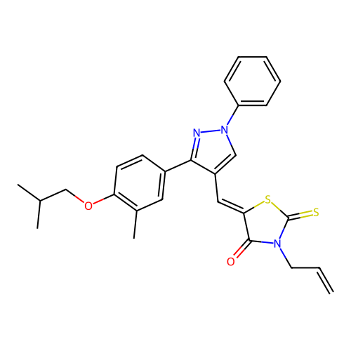 (5Z)-3-ALLYL-5-{[3-(4-ISOBUTOXY-3-METHYLPHENYL)-1-PHENYL-1H-PYRAZOL-4-YL]METHYLENE}-2-THIOXO-1,3-THIAZOLIDIN-4-ONE structure