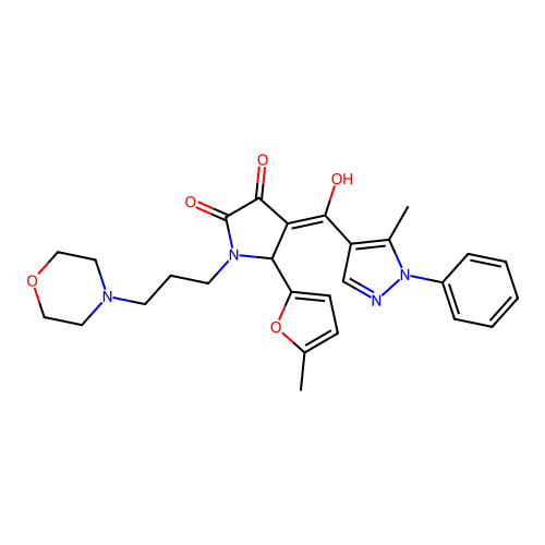 (4Z)-4-[hydroxy-(5-methyl-1-phenylpyrazol-4-yl)methylidene]-5-(5-methylfuran-2-yl)-1-(3-morpholin-4-ylpropyl)pyrrolidine-2,3-dione structure