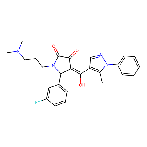 1-[3-(dimethylamino)propyl]-5-(3-fluorophenyl)-3-hydroxy-4-(5-methyl-1-phenyl-1H-pyrazole-4-carbonyl)-2,5-dihydro-1H-pyrrol-2-one structure