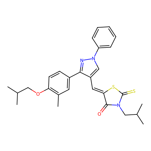 (5Z)-5-{[3-(4-ISOBUTOXY-3-METHYLPHENYL)-1-PHENYL-1H-PYRAZOL-4-YL]METHYLENE}-3-ISOBUTYL-2-THIOXO-1,3-THIAZOLIDIN-4-ONE structure