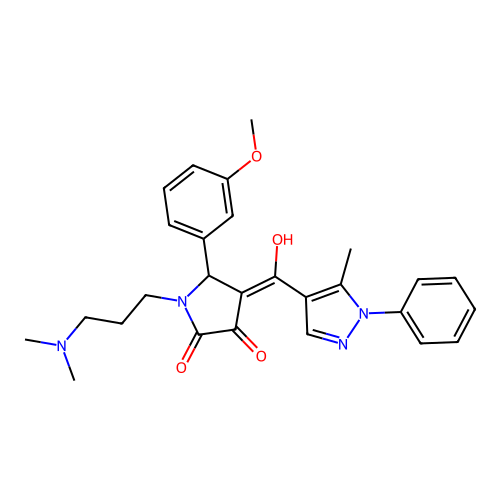 (4E)-1-[3-(dimethylamino)propyl]-4-[hydroxy-(5-methyl-1-phenylpyrazol-4-yl)methylidene]-5-(3-methoxyphenyl)pyrrolidine-2,3-dione structure