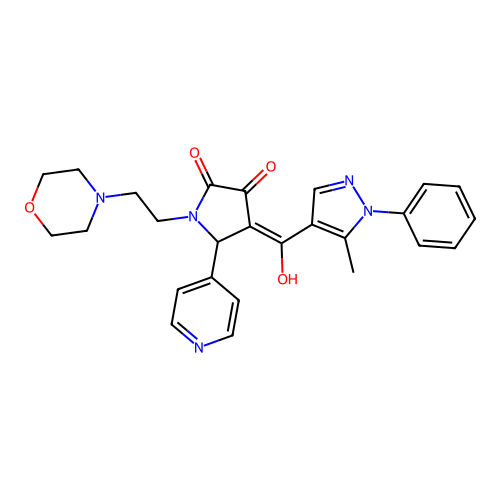 3-hydroxy-4-(5-methyl-1-phenyl-1H-pyrazole-4-carbonyl)-1-[2-(morpholin-4-yl)ethyl]-5-(pyridin-4-yl)-2,5-dihydro-1H-pyrrol-2-one structure