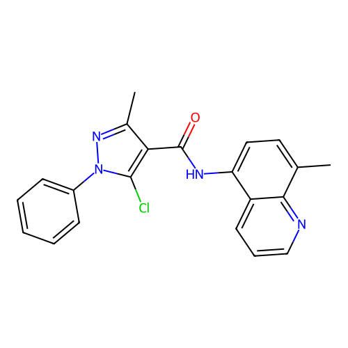 5-chloro-3-methyl-N-(8-methylquinolin-5-yl)-1-phenyl-1H-pyrazole-4-carboxamide structure