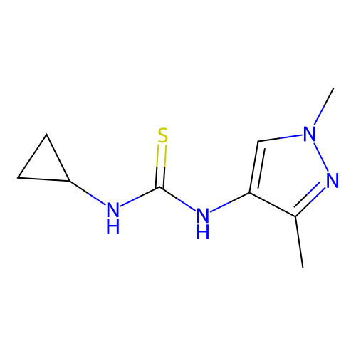 N-Cyclopropyl-N'-(1,3-dimethyl-1H-pyrazol-4-YL)thiourea structure