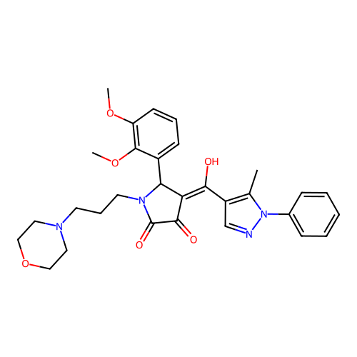(4E)-5-(2,3-dimethoxyphenyl)-4-[hydroxy-(5-methyl-1-phenylpyrazol-4-yl)methylidene]-1-(3-morpholin-4-ylpropyl)pyrrolidine-2,3-dione structure