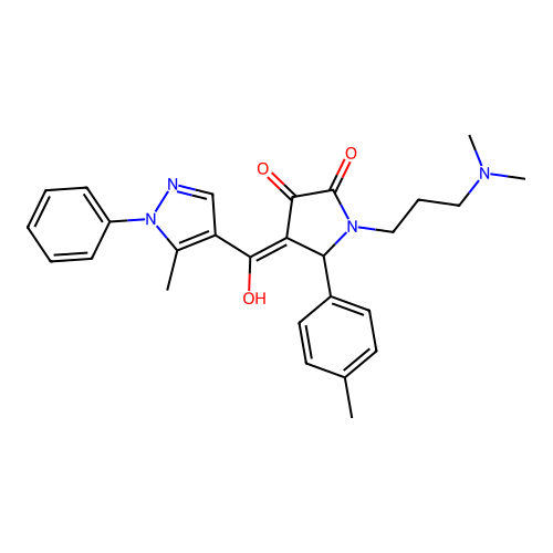 1-(3-(dimethylamino)propyl)-3-hydroxy-4-(5-methyl-1-phenyl-1H-pyrazole-4-carbonyl)-5-(p-tolyl)-1H-pyrrol-2(5H)-one structure