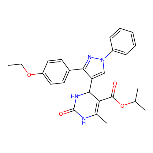 propan-2-yl 4-[3-(4-ethoxyphenyl)-1-phenyl-1H-pyrazol-4-yl]-6-methyl-2-oxo-1,2,3,4-tetrahydropyrimidine-5-carboxylate structure