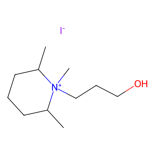 Piperidinium, 1-(3-hydroxypropyl)-1,2,6-trimethyl-, iodide structure
