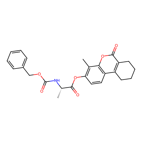 (S)-4-methyl-6-oxo-7,8,9,10-tetrahydro-6H-benzo[c]chromen-3-yl 2-(((benzyloxy)carbonyl)amino)propanoate structure