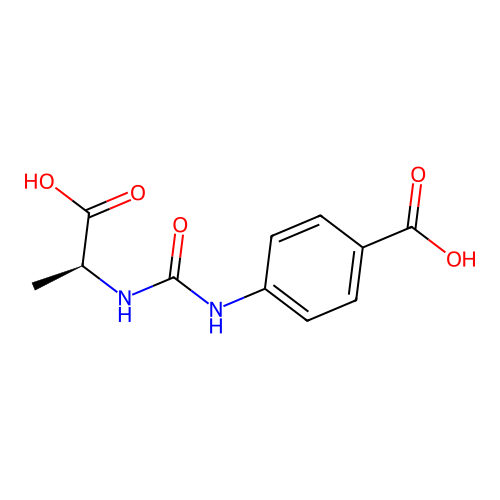(S)-4-(3-(1-carboxyethyl)ureido)benzoic acid structure