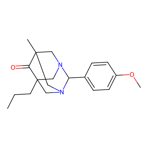 2-(4-Methoxyphenyl)-5-methyl-7-propyl-1,3-diazatricyclo[3.3.1.1~3,7~]decan-6-one structure