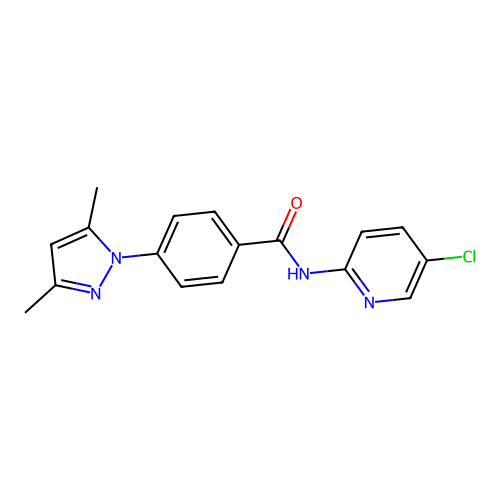 N-(5-chloropyridin-2-yl)-4-(3,5-dimethyl-1H-pyrazol-1-yl)benzamide structure