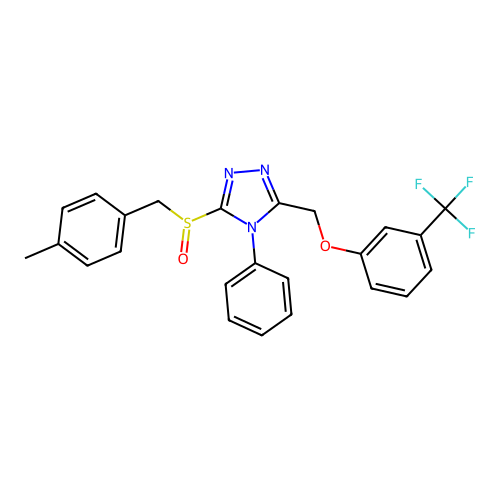 3-[(4-methylphenyl)methylsulfinyl]-4-phenyl-5-[[3-(trifluoromethyl)phenoxy]methyl]-1,2,4-triazole structure