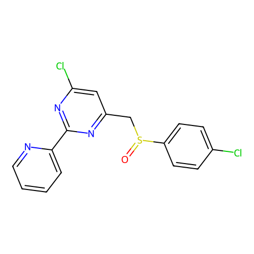 4-Chlorophenyl [6-chloro-2-(2-pyridinyl)-4-pyrimidinyl]methyl sulfoxide structure