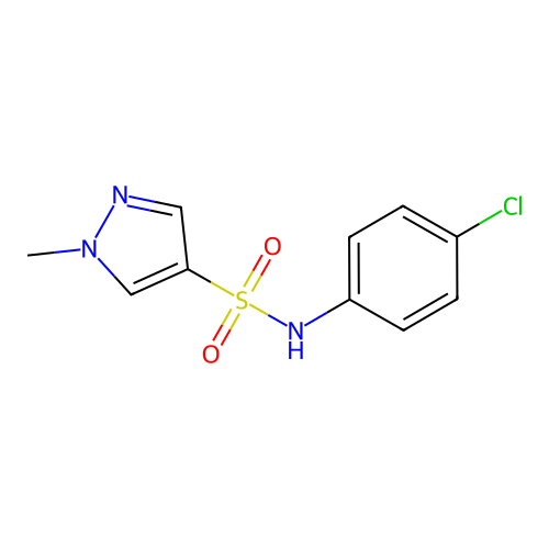 N-(4-chlorophenyl)-1-methyl-1H-pyrazole-4-sulfonamide structure
