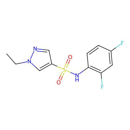 N-(2,4-difluorophenyl)-1-ethylpyrazole-4-sulfonamide structure