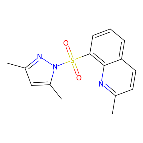 8-[(3,5-dimethyl-1H-pyrazol-1-yl)sulfonyl]-2-methylquinoline structure