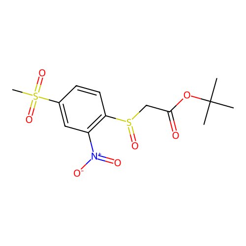 Tert-butyl {[2-nitro-4-(methylsulfonyl)phenyl]sulfinyl}acetate structure