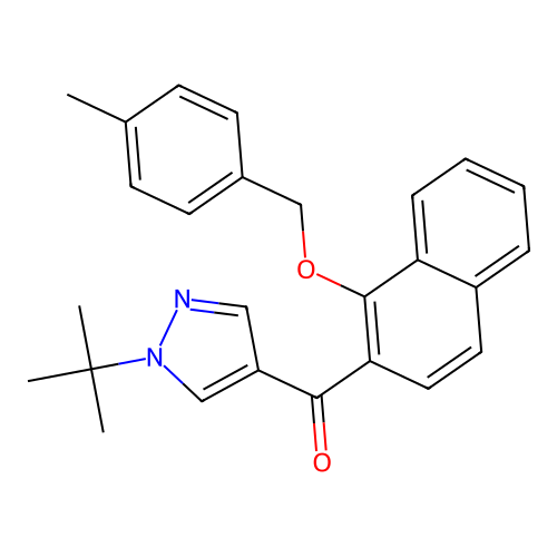 [1-(tert-butyl)-1H-pyrazol-4-yl]{1-[(4-methylbenzyl)oxy]-2-naphthyl}methanone structure