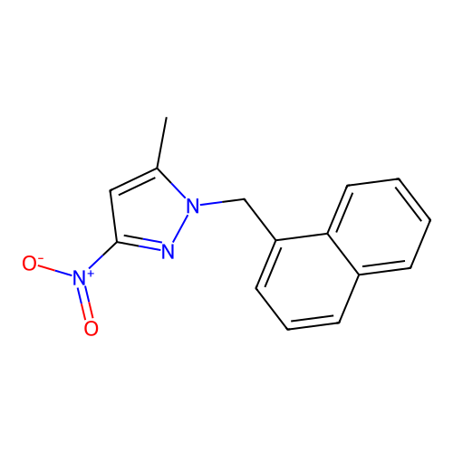 5-methyl-1-(naphthalen-1-ylmethyl)-3-nitro-1H-pyrazole structure
