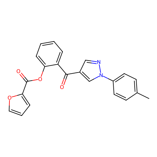 2-{[1-(4-methylphenyl)-1H-pyrazol-4-yl]carbonyl}phenyl 2-furoate structure