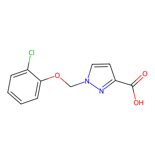 1-[(2-chlorophenoxy)methyl]-1H-pyrazole-3-carboxylic acid structure