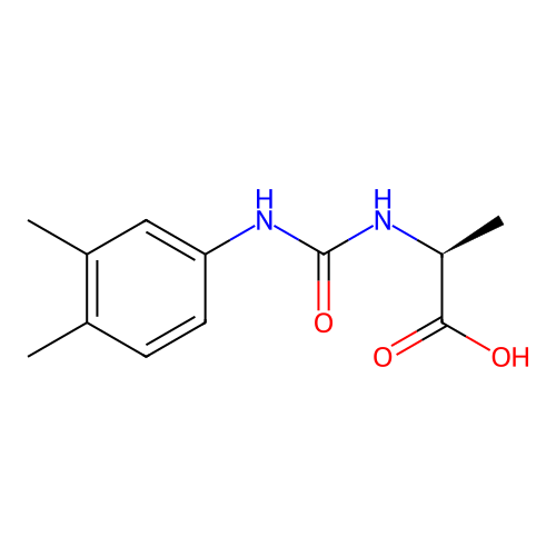 N-[(3,4-dimethylphenyl)carbamoyl]-L-alanine structure