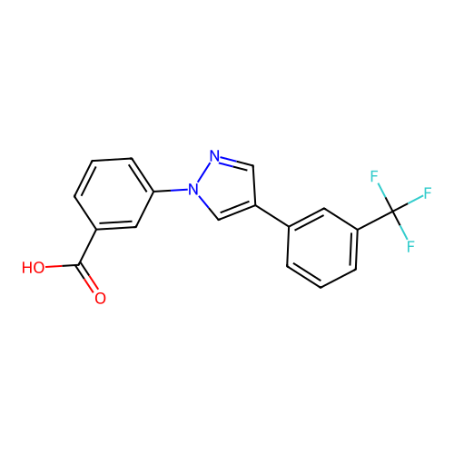 3-[4-[3-(trifluoromethyl)phenyl]pyrazol-1-yl]benzoic Acid structure