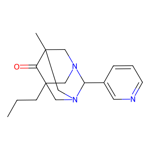 Tricyclo[3.3.1.1(3,7)]decan-6-one, 7-methyl-5-propyl-2-pyridin-3-yl-1,3-diaza- structure
