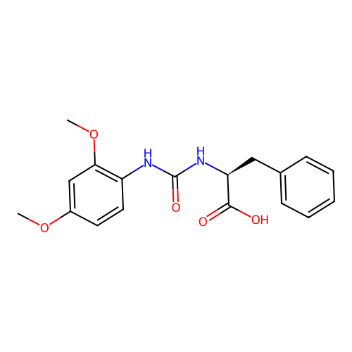 N-[(2,4-dimethoxyphenyl)carbamoyl]-L-phenylalanine structure