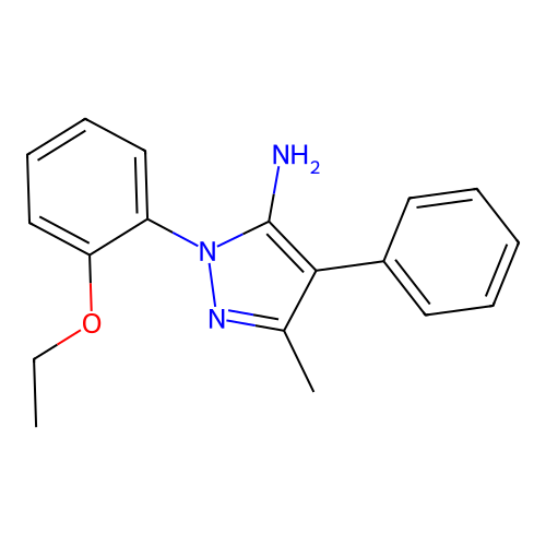 1-(2-ethoxyphenyl)-3-methyl-4-phenyl-1H-pyrazol-5-amine structure